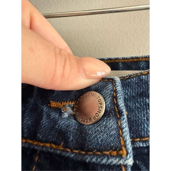 Topshop Moto Button Fly Denim Jean Skirt, Size 28 - Picture 6 of 7